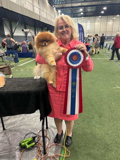 Aleks winning Best In Specialty Show in Canada the day after the National.